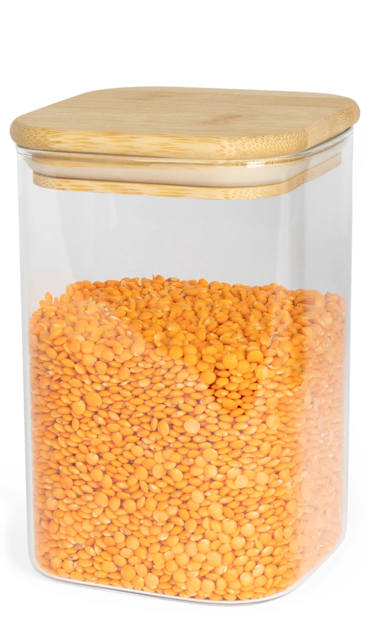 Sareva Voorraadpot - Glas / Bamboe - 1.1 Liter