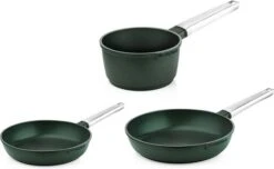 Westinghouse Pannenset Performance (Koekenpan ΓΈ 24 En 28 Cm + Steelpan ΓΈ 18 Cm) - Groen - Inductie En Alle Andere Warmtebronnen