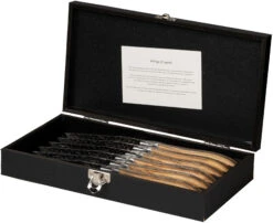 Jay Hill Steakmessen Laguiole - Raw Black - Olijfhout - 6 Stuks -Huis Keuken 8720364453459 3