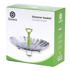 Sareva Stoommandje - RVS - Verstelbaar Van ø 17 - 27 Cm -Huis Keuken 8720364454647 verpakking