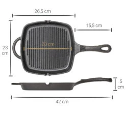 Blackwell Grillpan - Gietijzer - 23 X 23 Cm - Zonder Anti-aanbaklaag 12 Blackwell Grillpan - Gietijzer - 23 X 23 Cm - Zonder Anti-aanbaklaag -Huis Keuken Asset 34@2x 80