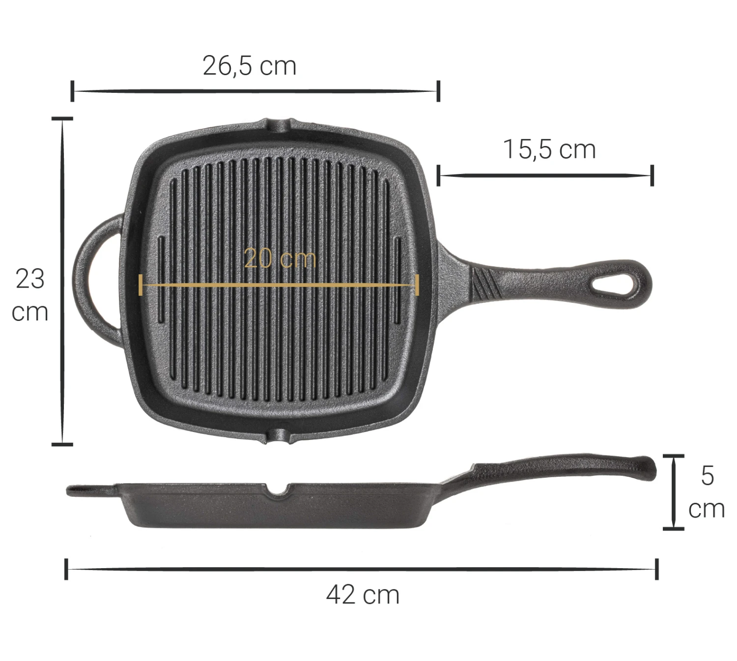 Blackwell Grillpan - Gietijzer - 23 X 23 Cm - Zonder Anti-aanbaklaag 7 Blackwell Grillpan - Gietijzer - 23 X 23 Cm - Zonder Anti-aanbaklaag - Afbeelding 5