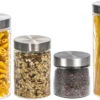 Sareva Voorraadpotten - Glas / RVS Deksel - 4 Delige Set 1 Sareva Voorraadpotten - Glas / RVS Deksel - 4 Delige Set -Huis Keuken Cookinglife Voorraadpotten 4 Delig