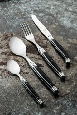 Laguiole Style De Vie Bestekset Premium Line - Zwart - 24 Delig / 6 Personen -Huis Keuken PrCouvZwart 1