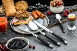 Laguiole Style De Vie Bestekset Premium Line - Zwart - 24 Delig / 6 Personen -Huis Keuken PrCouvZwart 3