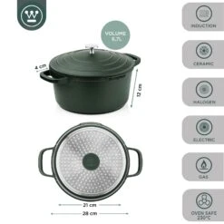 Westinghouse Braadpan Performance - Gracious Green - ø 28 Cm / 6.7 Liter -Huis Keuken WCCC0095028SG 3.jpg28