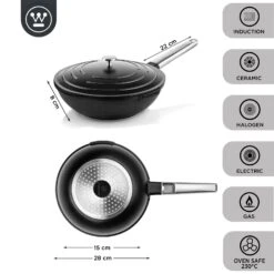 Westinghouse Wokpan Performance - Blissful Black - ø 28 Cm - Standaard Anti-aanbaklaag -Huis Keuken WCCW0095028BK 3