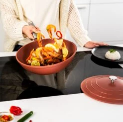 Westinghouse Wokpan Performance - Rebel Red - ø 28 Cm - Standaard Anti-aanbaklaag -Huis Keuken WCCW0095028OR 13