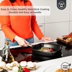 Westinghouse Grillpan Performance - Blissful Black - 28 X 28 Cm - Standaard Anti-aanbaklaag -Huis Keuken WCFP0095G28BK 4