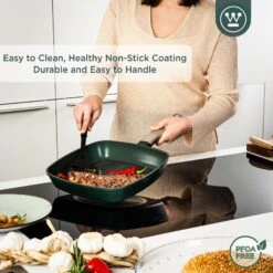 Westinghouse Grillpan Performance - Gracious Green - 28 X 28 Cm - Standaard Anti-aanbaklaag -Huis Keuken WCFP0095G28SG 4
