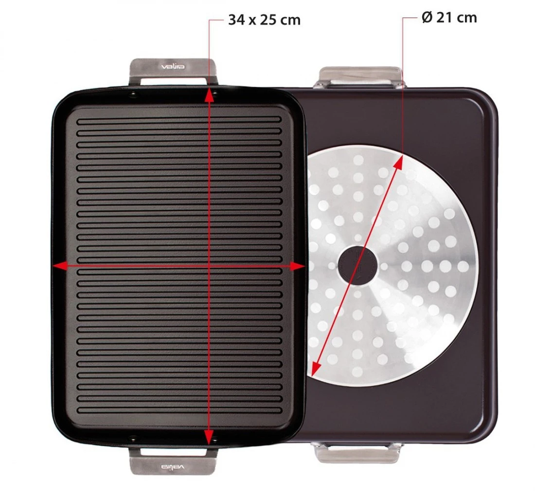 Valira Grillpan Aire Ceramic Met Handgrepen - 34 X 25 Cm - Keramische Anti-aanbaklaag 4 Valira Grillpan Aire Ceramic Met Handgrepen - 34 X 25 Cm - Keramische Anti-aanbaklaag - Afbeelding 2