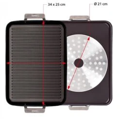 Valira Grillpan Aire Met Handgrepen - 34 X 25 Cm - Standaard Anti-aanbaklaag -Huis Keuken ceramic grill pan aire.jpg3