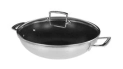 Le Creuset Wokpan Magnetik - TriPly RVS - ø 30 Cm / 4.3 Liter - Standaard Anti-aanbaklaag
